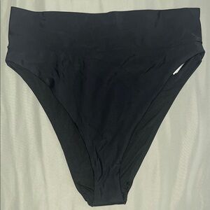 High-Waisted Black Bikini Bottom